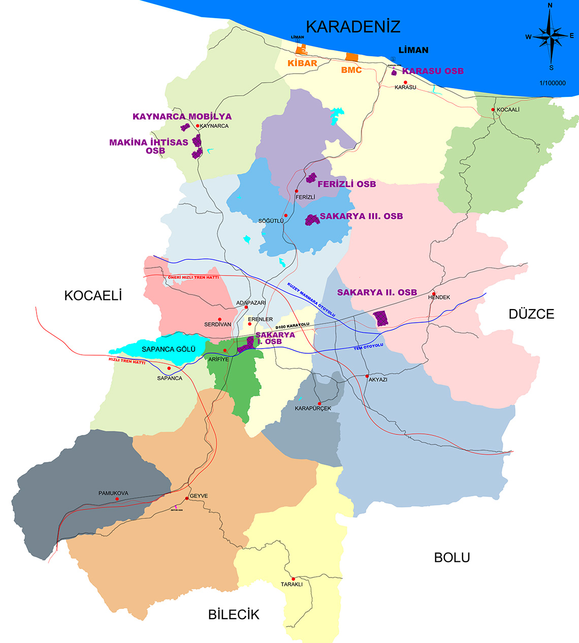 Sakarya OSBler Haritas
